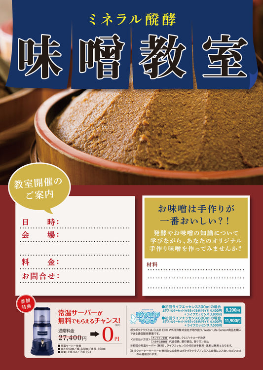 [集客チラシ] ミネラル醗酵みそ教室 (50枚入)